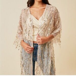 Vintage Forever 21 Sequin Embellished Sheer Kimono